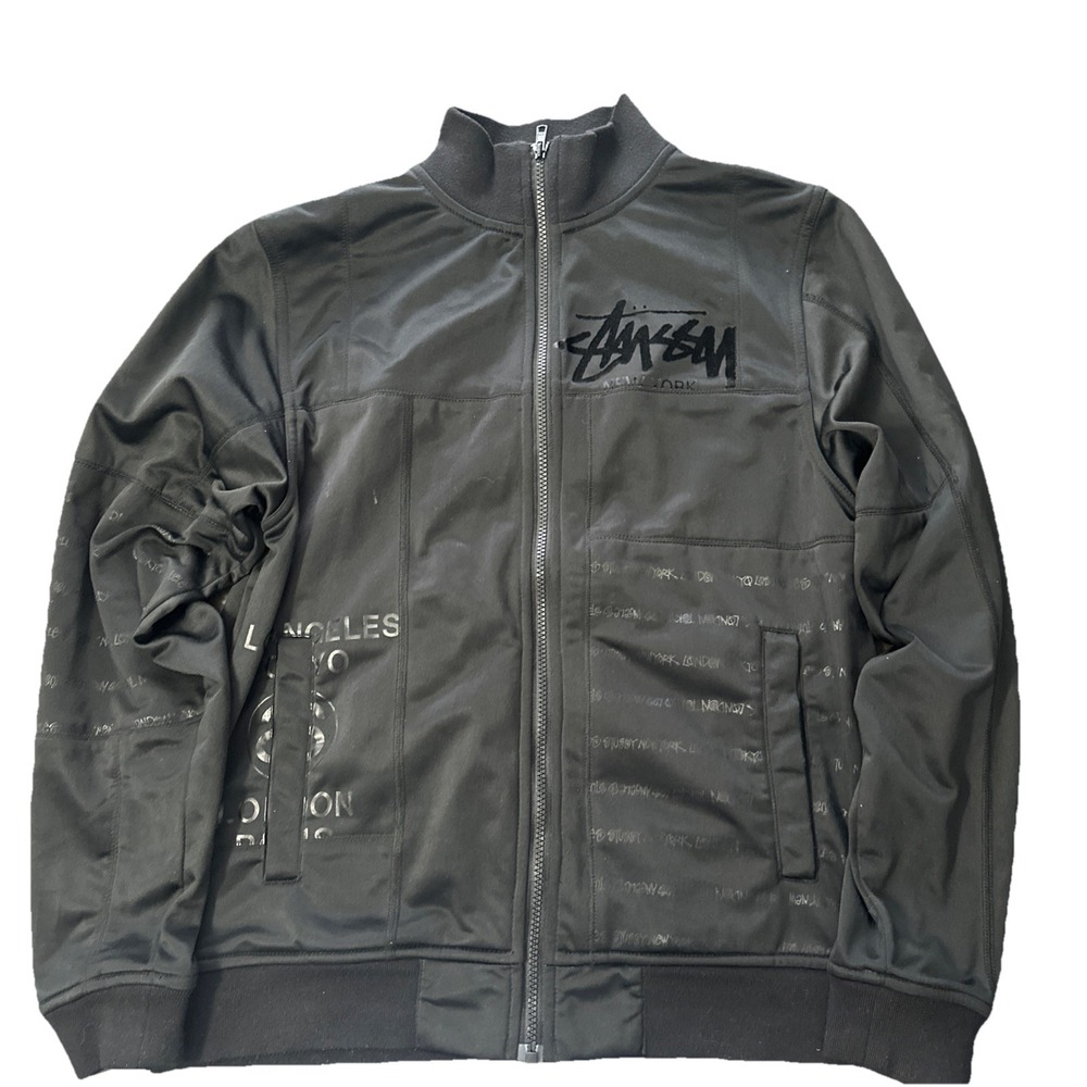 Vintage Stussy World Track Jacket 2000s Authentic Gear Sz Large
